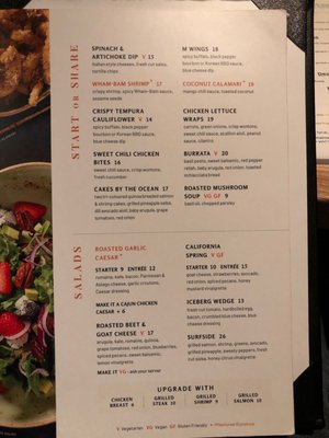 Menu photo 1 Milestones Victoria, BC