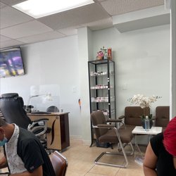 Top Nails Salon - View from pedicure chair.