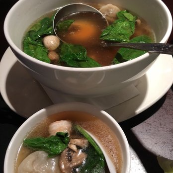 P.F. Chang's - I could just order this giant crock of wonton soup and be a happy camper. However hubby makes me share lol. Shrimp. Chicken veggies. - Chinese Near Me - Grapevine, Texas P.F. Chang's - I could just order this giant crock of wonton soup and be a happy camper. However hubby makes me share lol. Shrimp. Chicken veggies. - Chinese Near Me - Grapevine, Texas