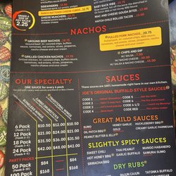 Flamin' Joe's - Menu