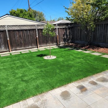 Limestone Landscaping - a backyard with artificial grass - Landscaping Near Me Limestone Landscaping - a backyard with artificial grass - Landscaping Near Me