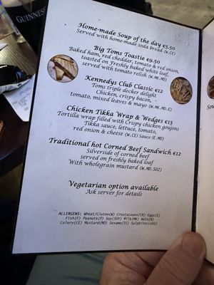 Menu photo 2 Tom Kennedy's Dublin, D