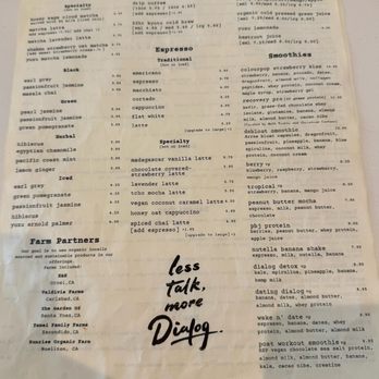 Dialog Cafe - Menu - Cafes Near Me - West Hollywood, California Dialog Cafe - Menu - Cafes Near Me - West Hollywood, California