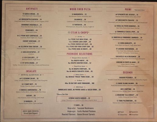 Menu photo 4 Citrone Italian Chophouse Redlands, CA
