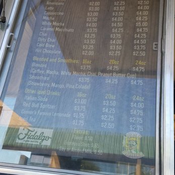 Brewed Awakening - a menu in a window - Coffee & Tea Near Me - Tucson, Arizona