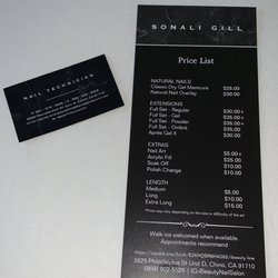 i Beauty Line Threading & Salon - Nails price list and business card