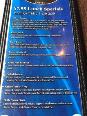 Menu photo 7 The Yarde Tavern Enfield, CT