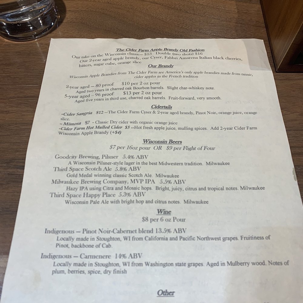 The Cider Farm - Menu - Cideries Near Me - Madison, Wisconsin The Cider Farm - Menu - Cideries Near Me - Madison, Wisconsin