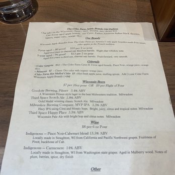 The Cider Farm - Menu - Cideries Near Me - Madison, Wisconsin