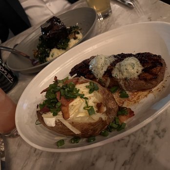 The Macintosh - Black and blue New York steak - New American Near Me - Phoenix, Arizona The Macintosh - Black and blue New York steak - New American Near Me - Phoenix, Arizona