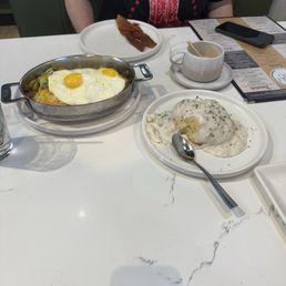 South of the border skillet with a side biscuit