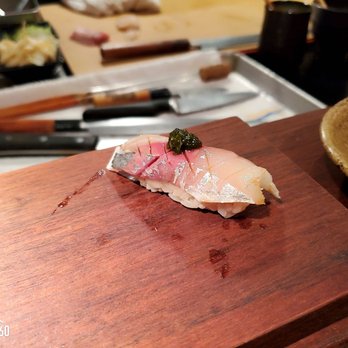 Fenikkusu - Tsuri aji, my favorite hikarimono piece. Very tasteful with mixture of yuzu based seasoning - Japanese Near Me - San Francisco, California Fenikkusu - Tsuri aji, my favorite hikarimono piece. Very tasteful with mixture of yuzu based seasoning - Japanese Near Me - San Francisco, California
