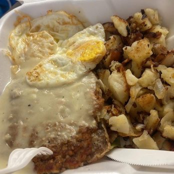 J & A's Cafe - TO GO order of the Chicken fried steak breakfast with O'Brian Potatoes. So yummy! :) - Cafes Near Me - Duarte, California J & A's Cafe - TO GO order of the Chicken fried steak breakfast with O'Brian Potatoes. So yummy! :) - Cafes Near Me - Duarte, California