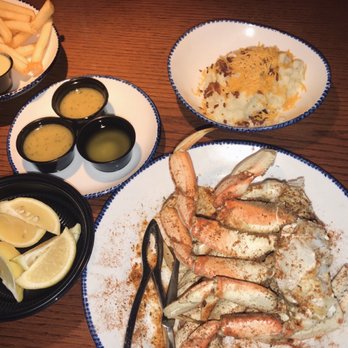 Red Lobster - Dungeness Crab Legs w Cajun seasoning, French Fries, Mashed Potatoes loaded, lots of lemon & garlic butter they put on the biscuits!! - Seafood Near Me - Monroe, Louisiana Red Lobster - Dungeness Crab Legs w Cajun seasoning, French Fries, Mashed Potatoes loaded, lots of lemon & garlic butter they put on the biscuits!! - Seafood Near Me - Monroe, Louisiana
