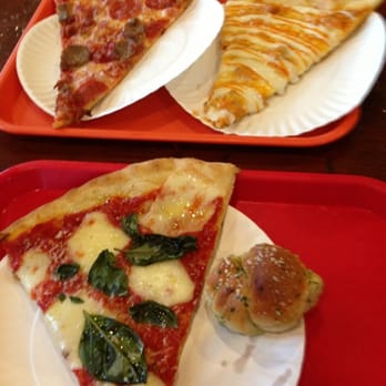 Wiseguy Pizza - Margherita slice & garlic knots. (Bottom)  buffalo & and meat lovers (top) - Pizza Near Me - Washington, DC, District of Columbia