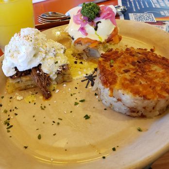 Snooze, an A.M. Eatery - Bennie duo and hash browns - Breakfast & Brunch Near Me - Houston, Texas Snooze, an A.M. Eatery - Bennie duo and hash browns - Breakfast & Brunch Near Me - Houston, Texas