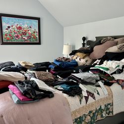 "Before" This is what Lora brought to my house to try on - three suitcases full!