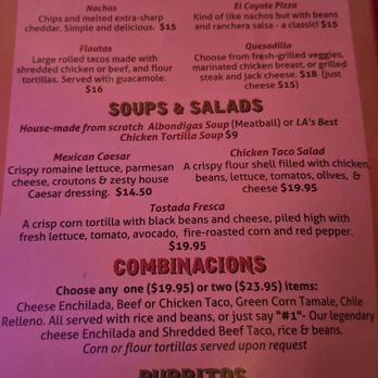 El Coyote - Menu - Mexican Near Me - Los Angeles, California