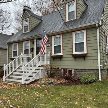 Ferragamo Custom Builders - The before on the Stoneham siding - General Contractors Near Me