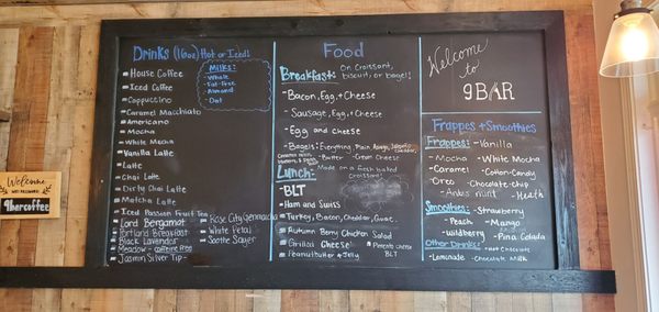 Menu photo 2 9BAR Coffeehouse Clayton, NC Menu photo 2 9BAR Coffeehouse Clayton, NC