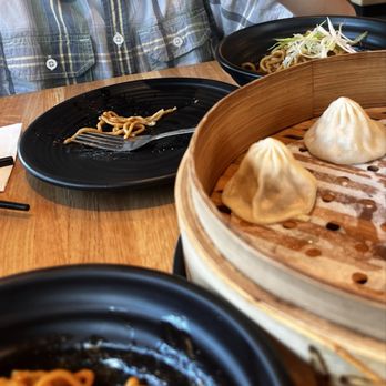 Dough Zone Dumpling House - Westchase - Pork & Crab Meat Xiao Long Bao (8) 蟹肉小笼包, Dan Dan Noodles 担担面 and Green Onion Soy Sauce Noodles 葱油拌面 - Chinese Near Me - Houston, Texas Dough Zone Dumpling House - Westchase - Pork & Crab Meat Xiao Long Bao (8) 蟹肉小笼包, Dan Dan Noodles 担担面 and Green Onion Soy Sauce Noodles 葱油拌面 - Chinese Near Me - Houston, Texas