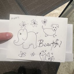 The card that Jamie hand drew and gave me before I left at the end of my appointment. The card that Jamie hand drew and gave me before I left at the end of my appointment.
