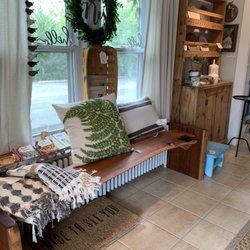 The Urban Farmhouse - Handmade bench made from cherry log and legs are walnut.