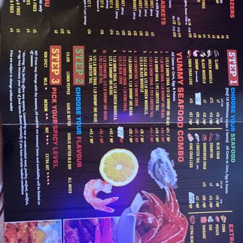 Yummy Crab - the menu of the restaurant - Seafood Near Me - Gastonia, North Carolina