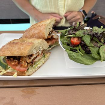 Zula Kitchen & Wine Bar - Grilled chicken breast sandwich with side salad - Mediterranean Near Me - Edmonton, Alberta Zula Kitchen & Wine Bar - Grilled chicken breast sandwich with side salad - Mediterranean Near Me - Edmonton, Alberta