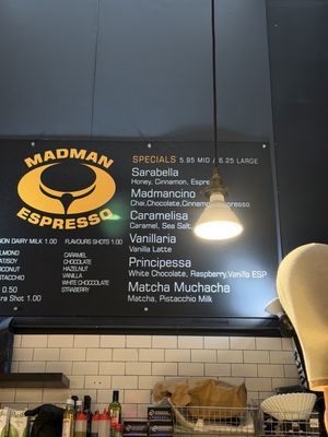 Menu photo 1 Madman Espresso New York, NY Menu photo 1 Madman Espresso New York, NY