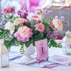 Pleasant Hill Community Center - Keira's event planning floral center pieces. Decor by Four Forty Four Events www.fourfortyfourevents.com