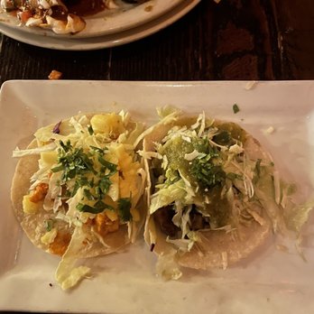 Red Star Taco Bar - honey sriracha tofu taco and sweet potato black bean taco - Mexican Near Me - Seattle, Washington Red Star Taco Bar - honey sriracha tofu taco and sweet potato black bean taco - Mexican Near Me - Seattle, Washington