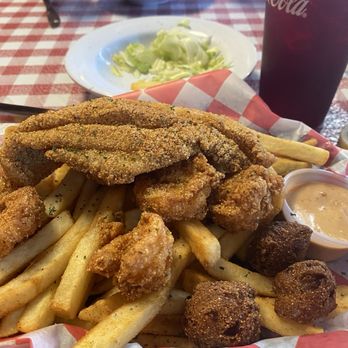 The Cajun Table - Fried fish and shrimp platter - Cajun/Creole Near Me - Lafayette, Louisiana The Cajun Table - Fried fish and shrimp platter - Cajun/Creole Near Me - Lafayette, Louisiana