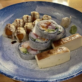 Nobu Restaurant - Sweet potato roll, house special cut roll, tamago nigiri - Japanese Near Me - Cabo San Lucas, BCS