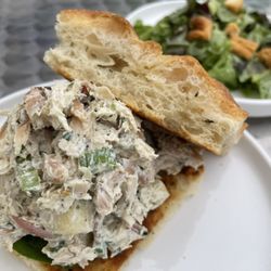 The Locust Table - Chicken salad sandwich with side salad