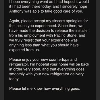 Pacific Stone Design Center - Proof of communication but she has not responded back! - Kitchen & Bath Near Me - Anaheim, California Pacific Stone Design Center - Proof of communication but she has not responded back! - Kitchen & Bath Near Me - Anaheim, California