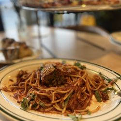 Spaghetti and meatballs