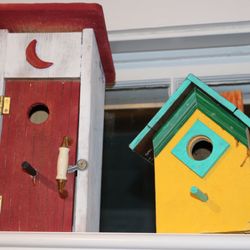 Handmade birdhouses