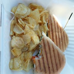 Clara's Eatery - $9.50 Turkey Panini without onions. 1 bite by me :)