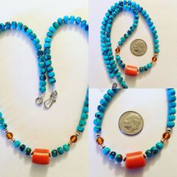 Thunder lizard beads and jewelry - Turquoise, Mediterranean coral, amber, Hill-tribe silver. Made by scarlet call for purchase inquiry.