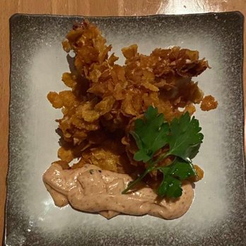 Tei Tei Robata Bar - Corn-flaked shrimp with spicy mayo dip - Japanese Near Me - Dallas, Texas
