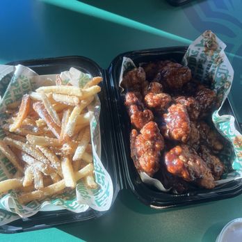 Wingstop - 20 piece hickory smoked BBQ wings with Parmesan fries! - Chicken Wings Near Me - Yonkers, New York Wingstop - 20 piece hickory smoked BBQ wings with Parmesan fries! - Chicken Wings Near Me - Yonkers, New York