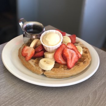 Millie's Cafe - Pasadena - Gluten free vegan waffle. "Make it fancy!" - Breakfast & Brunch Near Me - Pasadena, California