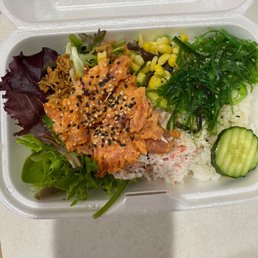 a meal in a styrofoam container a meal in a styrofoam container