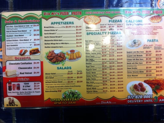 Menu photo 7 Zio Al's Pizza & Pasta Dallas, TX Menu photo 7 Zio Al's Pizza & Pasta Dallas, TX