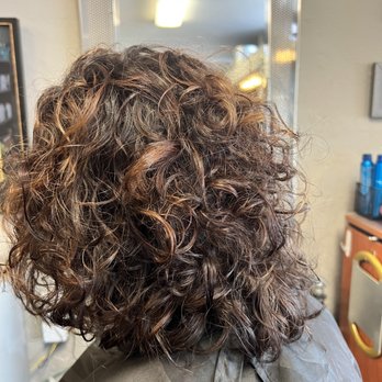 Reflections Hair Design - My curly hair with some color to cover the gray. - Hair Salons Near Me - El Cerrito, California Reflections Hair Design - My curly hair with some color to cover the gray. - Hair Salons Near Me - El Cerrito, California