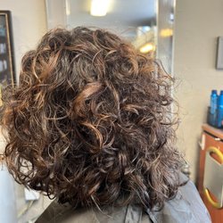 Reflections Hair Design - My curly hair with some color to cover the gray.