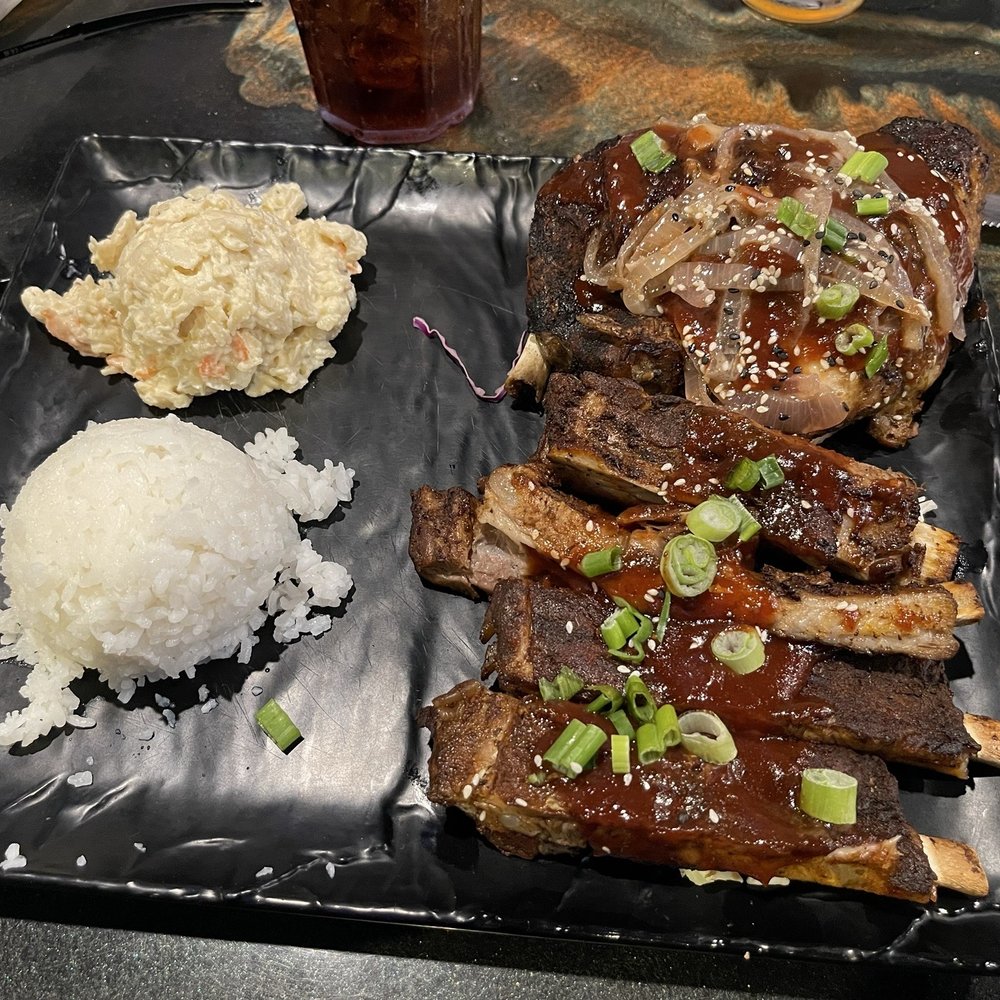 Rob's Good Times Grill - BBQ Combo Plate, it was enough for sharing. Soft and flavorful meat. - Sports Bars Near Me - Lihue, Hawaii Rob's Good Times Grill - BBQ Combo Plate, it was enough for sharing. Soft and flavorful meat. - Sports Bars Near Me - Lihue, Hawaii