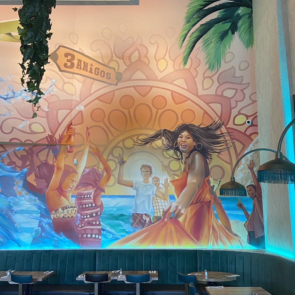 3 Amigos - a mural in a restaurant - Mexican Near Me - Pointe-Claire, Quebec