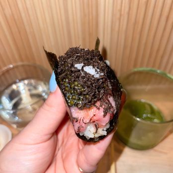 Nami Nori - toro + scallion with caviar and black truffle (to die for) - Sushi Bars Near Me - Brooklyn, New York Nami Nori - toro + scallion with caviar and black truffle (to die for) - Sushi Bars Near Me - Brooklyn, New York